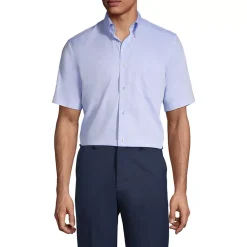 School Uniform Boys Short Sleeve No Iron Pinpoint Dress Shirt