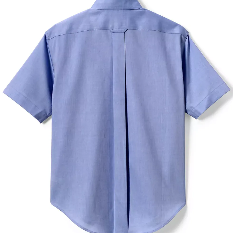 School Uniform Boys Short Sleeve No Iron Pinpoint Dress Shirt