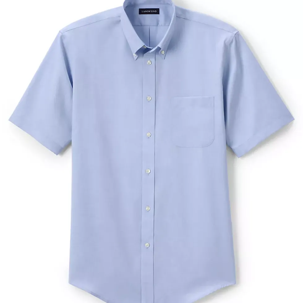 School Uniform Boys Short Sleeve No Iron Pinpoint Dress Shirt