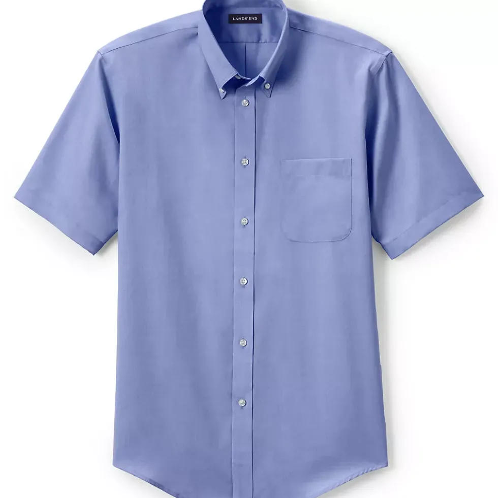 School Uniform Boys Short Sleeve No Iron Pinpoint Dress Shirt