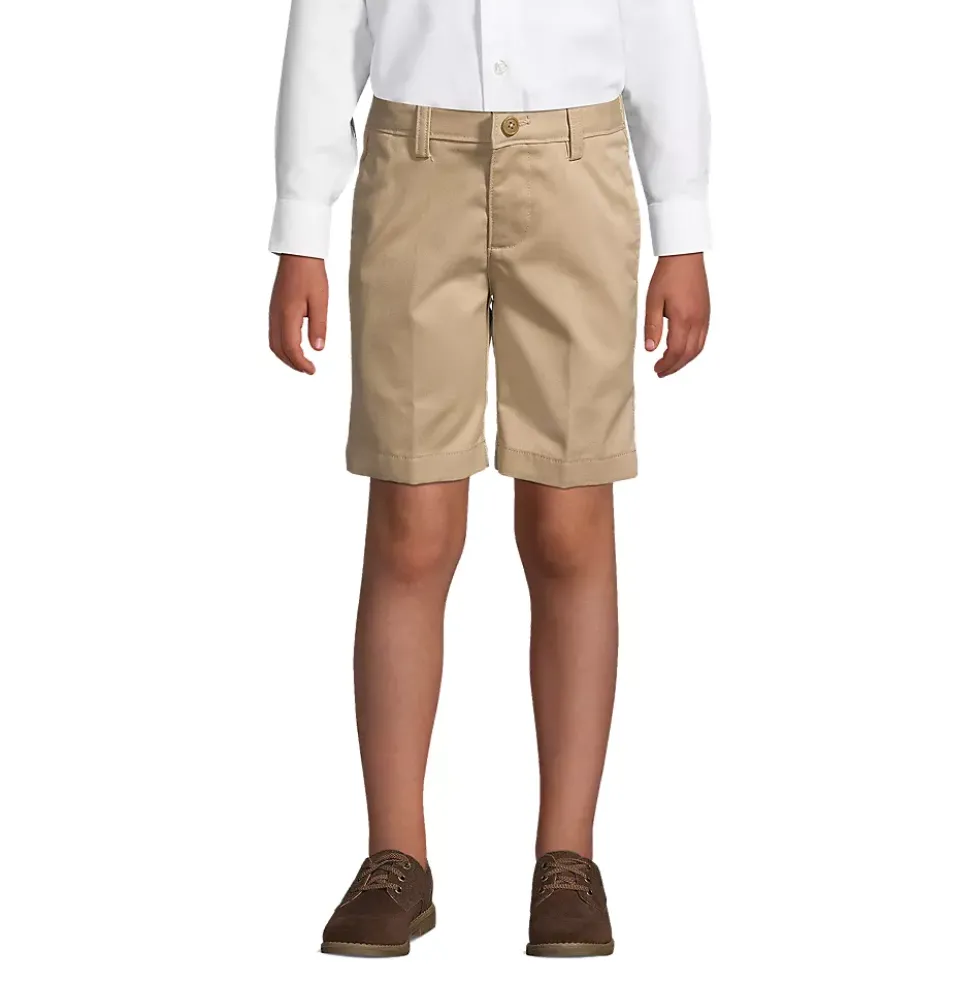 School Uniform Boys Slim Plain Front Wrinkle Resistant Chino Shorts