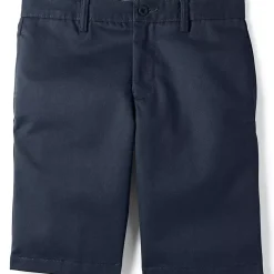 School Uniform Boys Slim Plain Front Wrinkle Resistant Chino Shorts