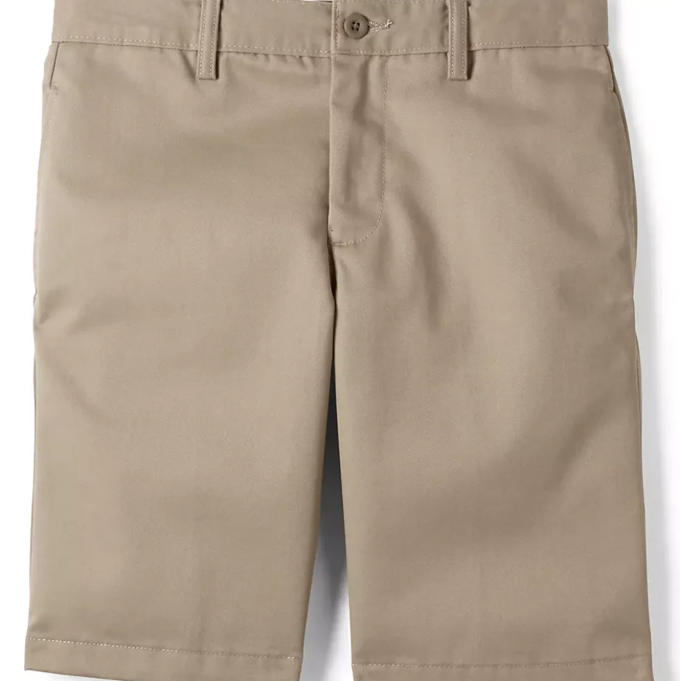 School Uniform Boys Slim Plain Front Wrinkle Resistant Chino Shorts