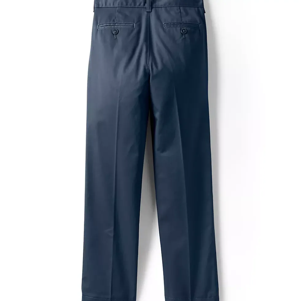 School Uniform Boys Tailored Fit Blend Iron Knee Plain Front Pants
