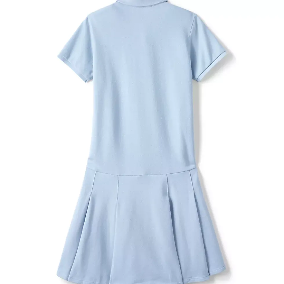 School Uniform Girls Adaptive Short Sleeve Mesh Polo Dress at the Knee