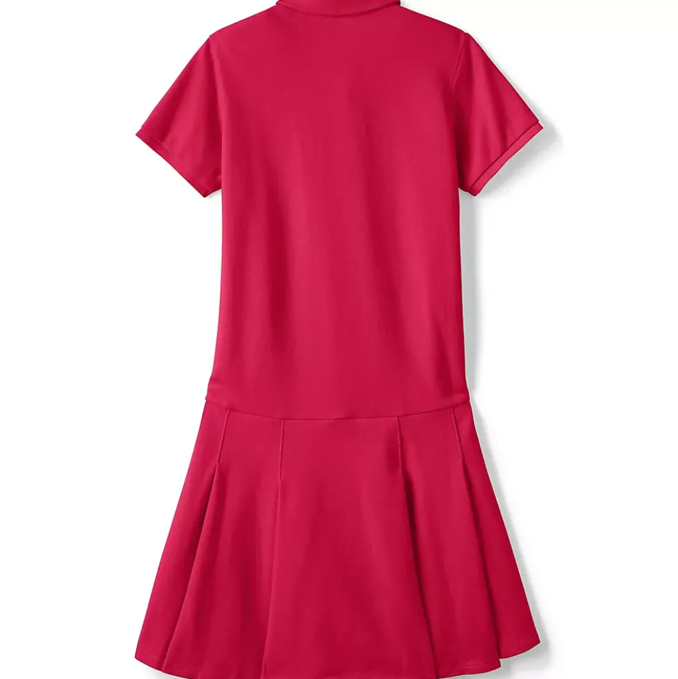 School Uniform Girls Adaptive Short Sleeve Mesh Polo Dress at the Knee