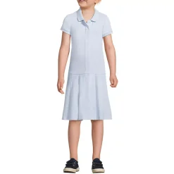 School Uniform Girls Adaptive Short Sleeve Mesh Polo Dress at the Knee