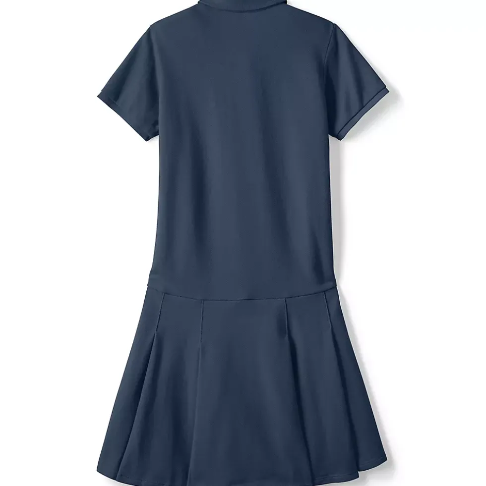 School Uniform Girls Adaptive Short Sleeve Mesh Polo Dress at the Knee