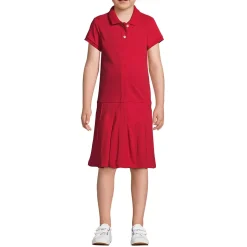 School Uniform Girls Adaptive Short Sleeve Mesh Polo Dress at the Knee