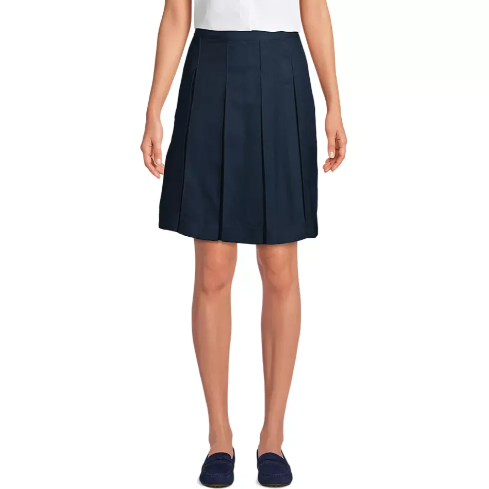 School Uniform Girls Box Pleat Skirt Top of Knee