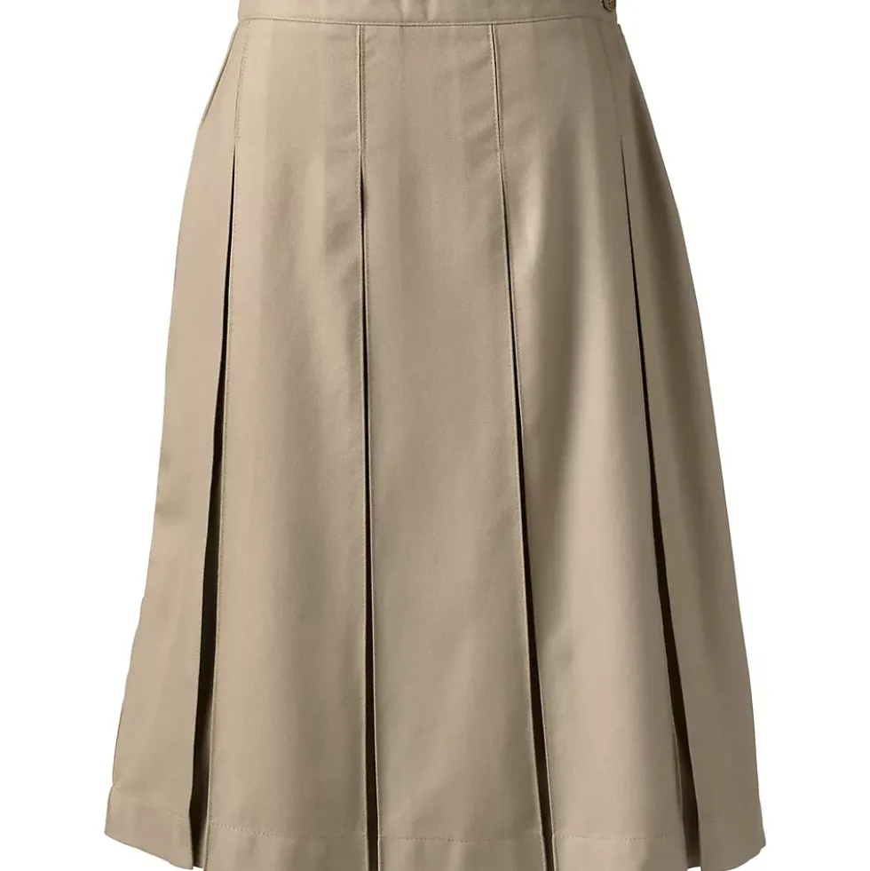 School Uniform Girls Box Pleat Skirt Below the Knee