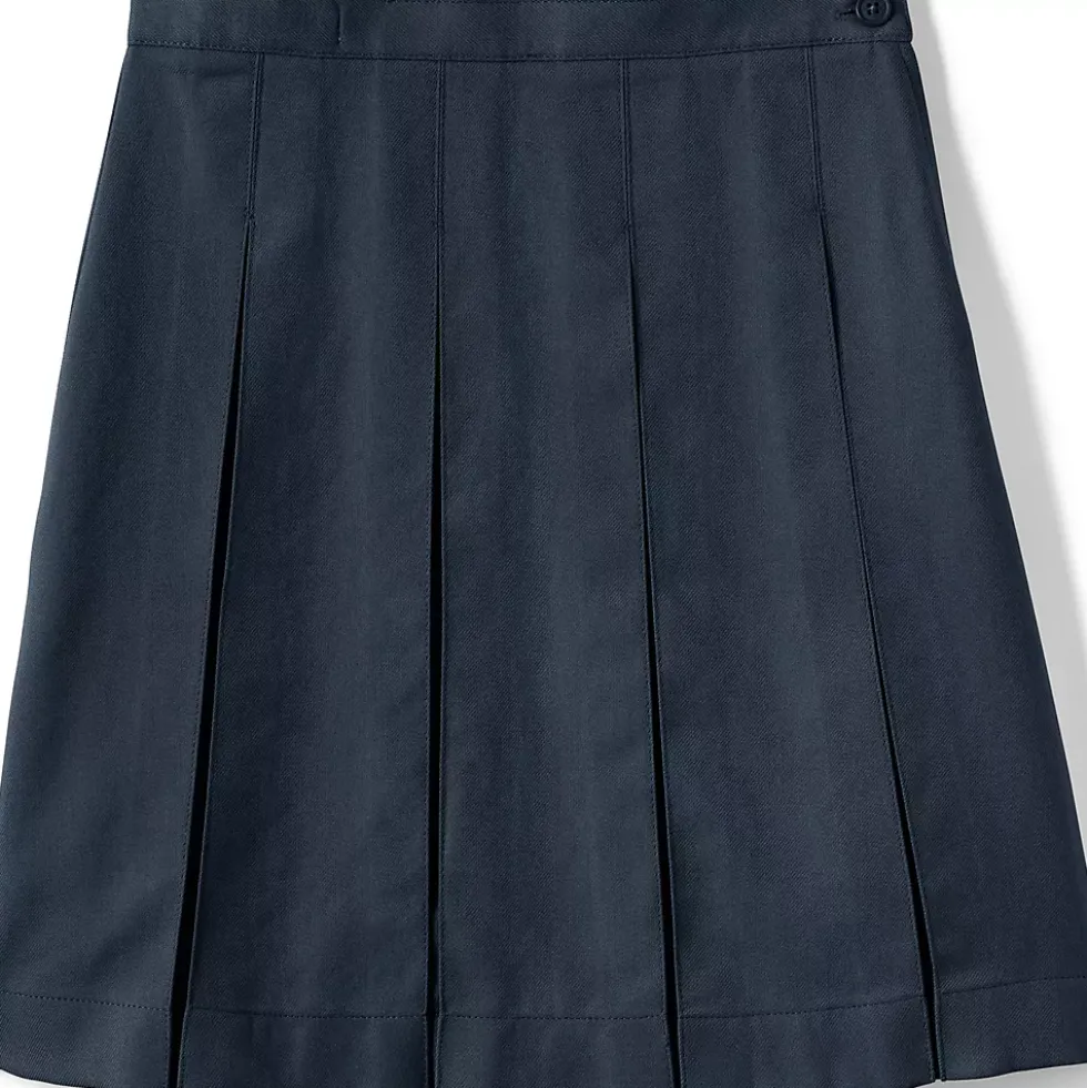 School Uniform Girls Box Pleat Skirt Below the Knee