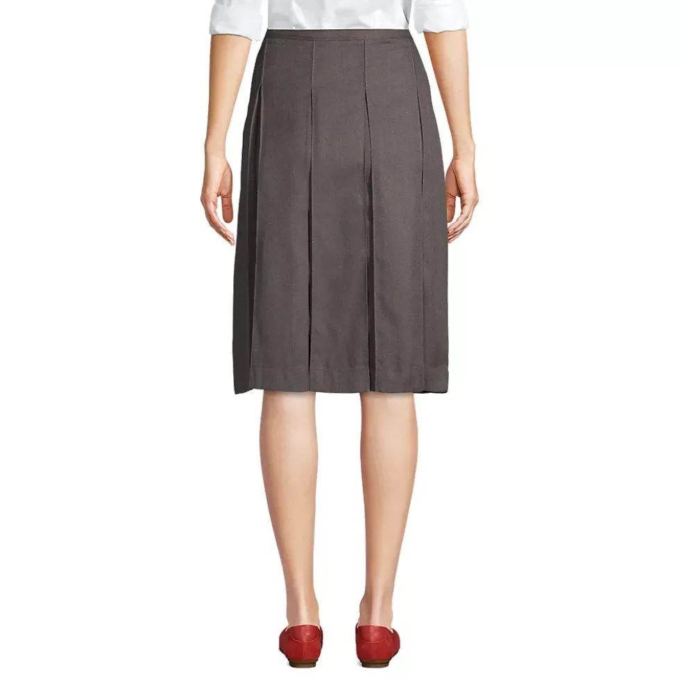 School Uniform Girls Box Pleat Skirt Below the Knee