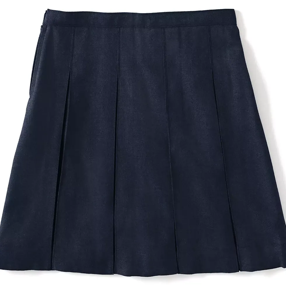 School Uniform Girls Box Pleat Skirt Below the Knee