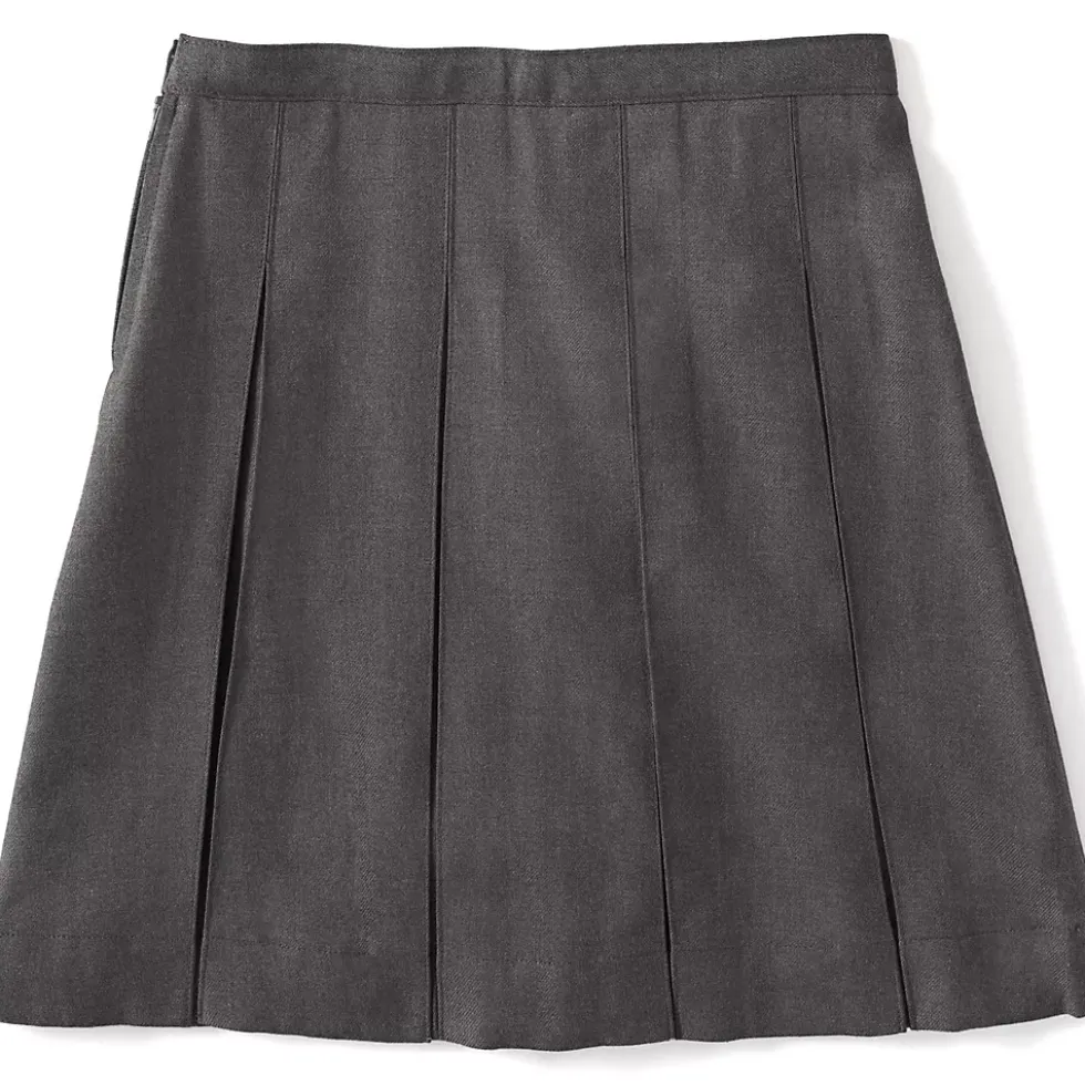 School Uniform Girls Box Pleat Skirt Below the Knee