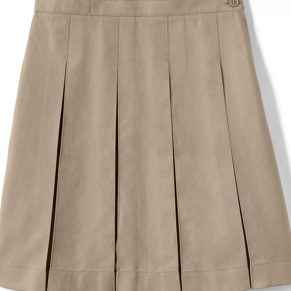School Uniform Girls Box Pleat Skirt Below the Knee