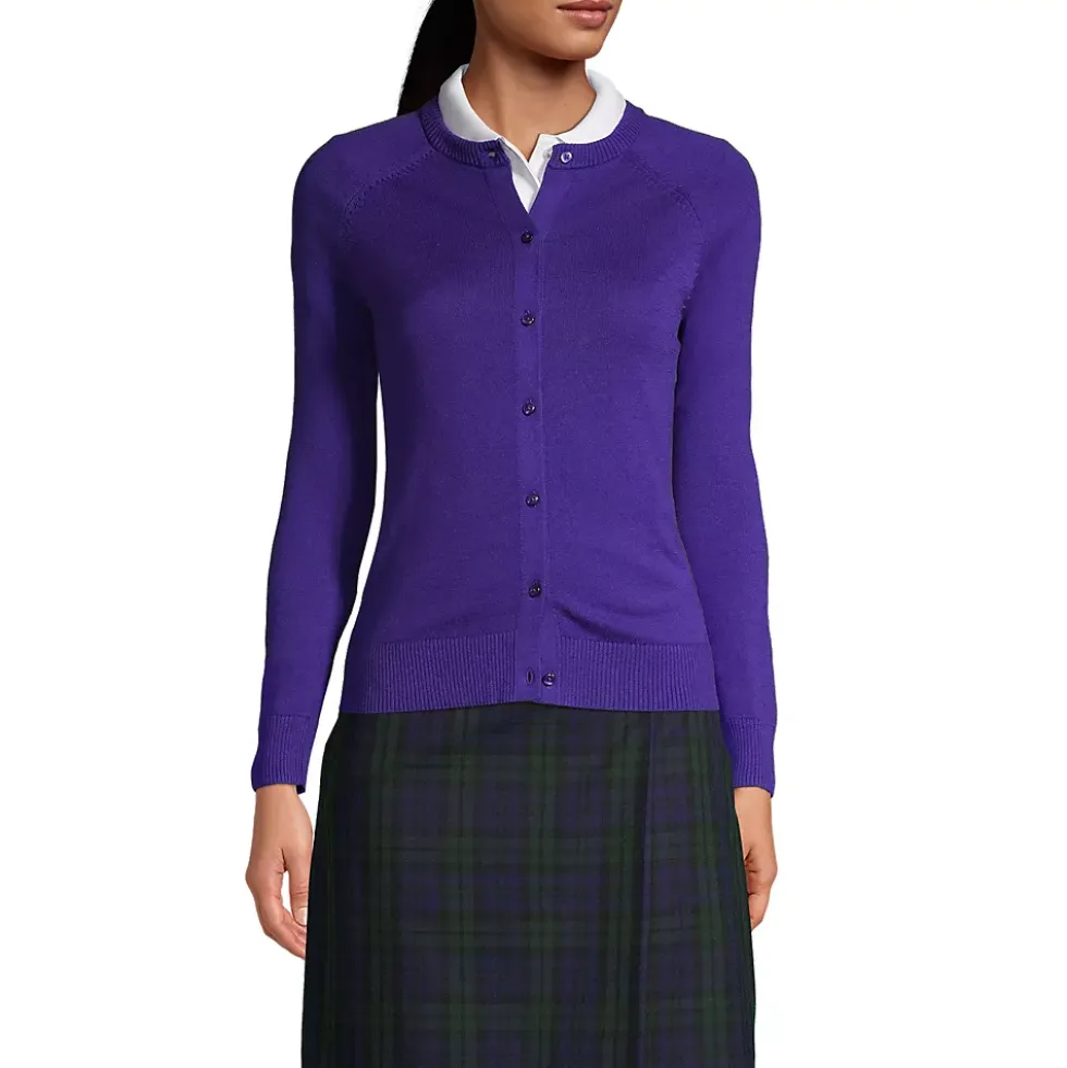 School Uniform Girls Cotton Modal Cardigan Sweater