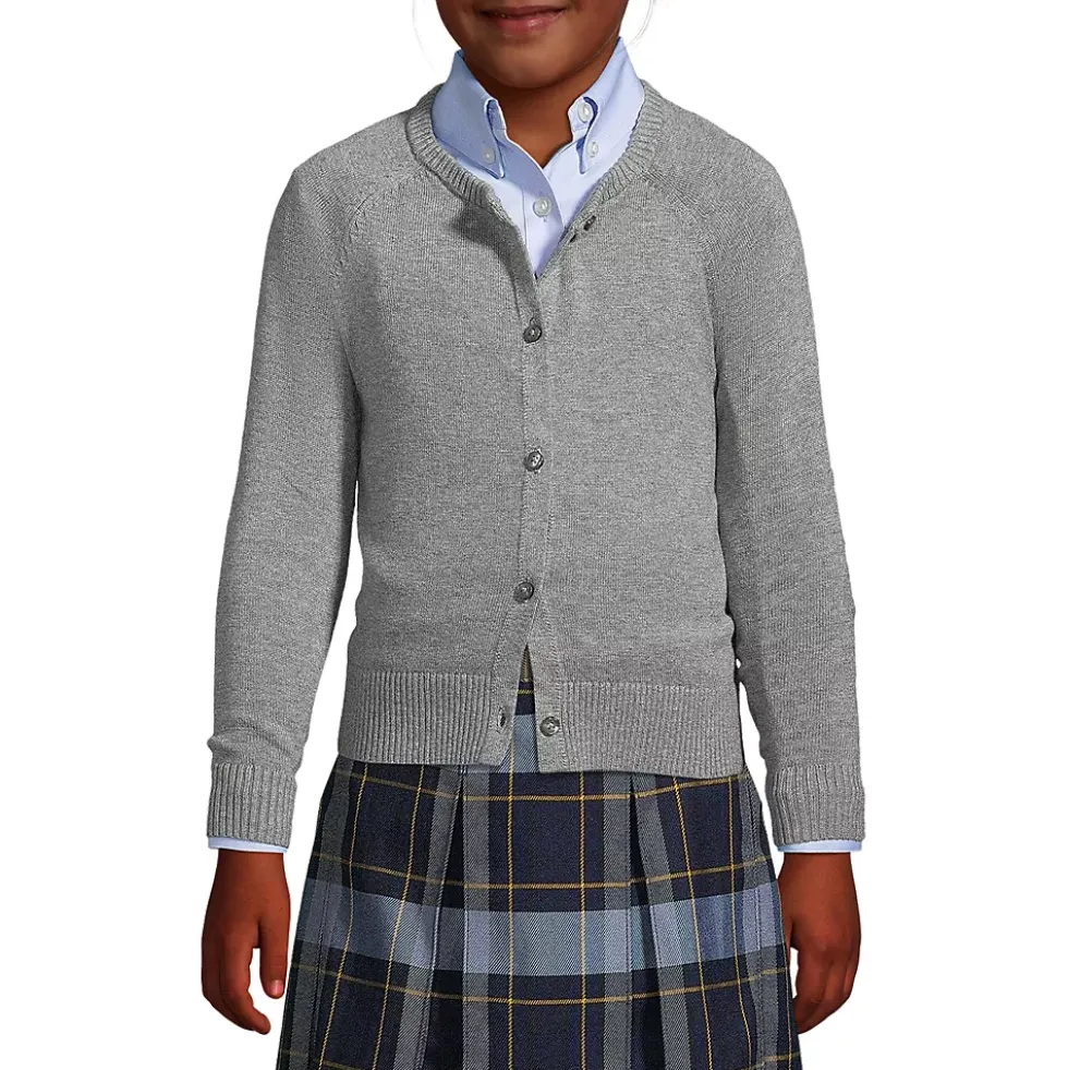 School Uniform Girls Cotton Modal Cardigan Sweater