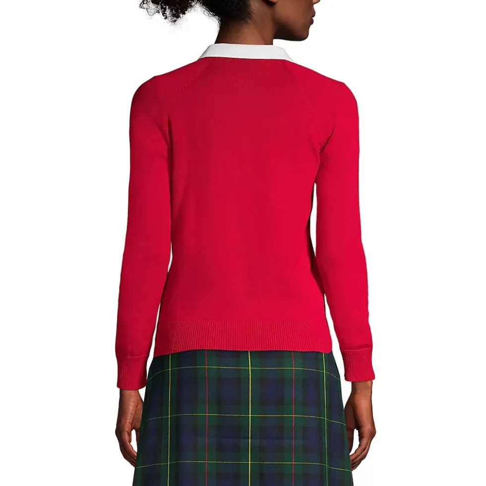 School Uniform Girls Cotton Modal Cardigan Sweater