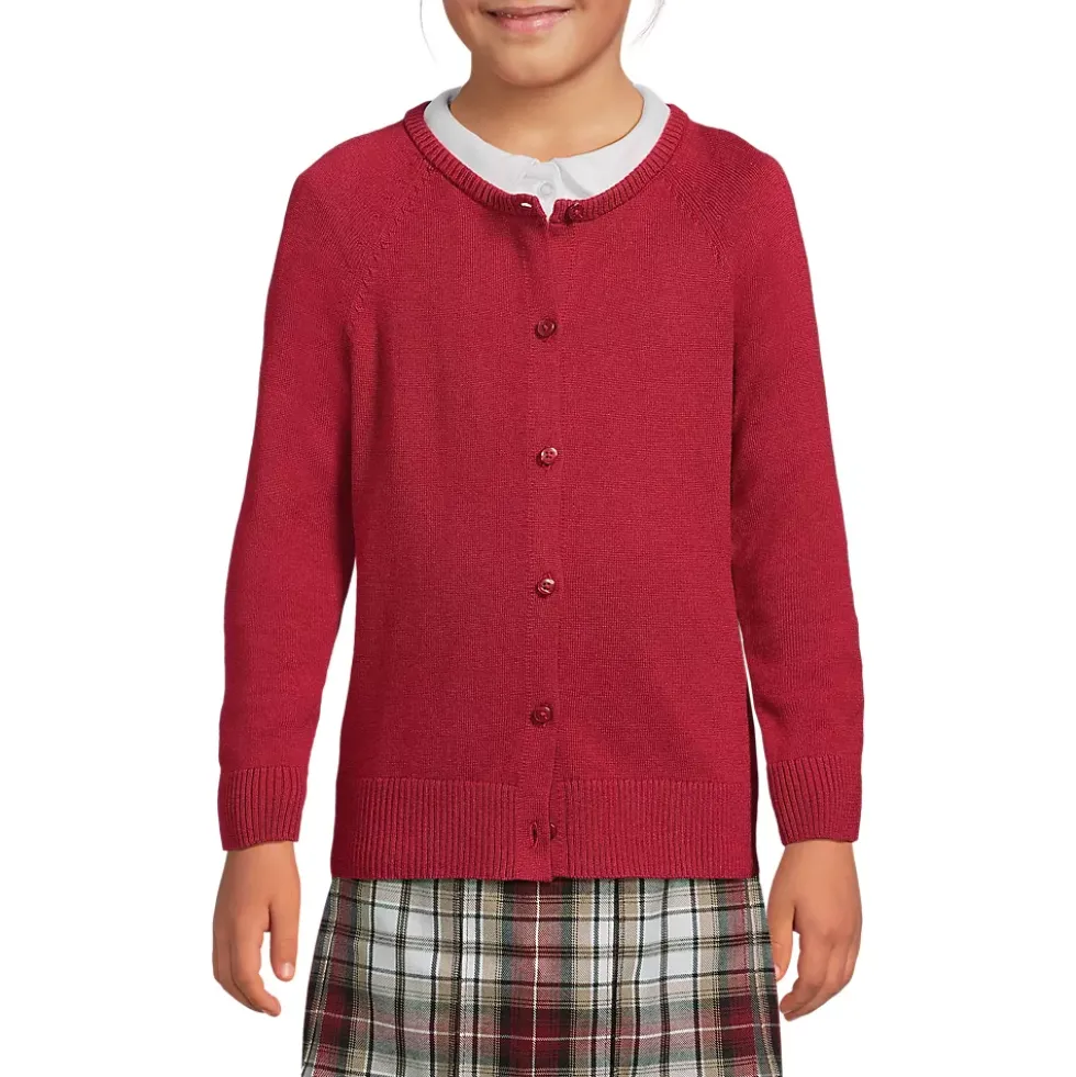 School Uniform Girls Cotton Modal Cardigan Sweater