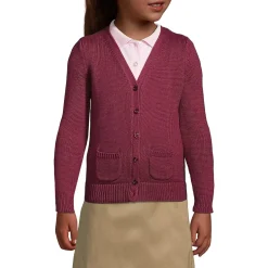 School Uniform Girls Cotton Modal Button Front Cardigan Sweater
