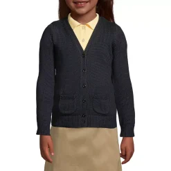 School Uniform Girls Cotton Modal Button Front Cardigan Sweater