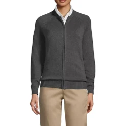 School Uniform Girls Cotton Modal Zip Front Cardigan Sweater