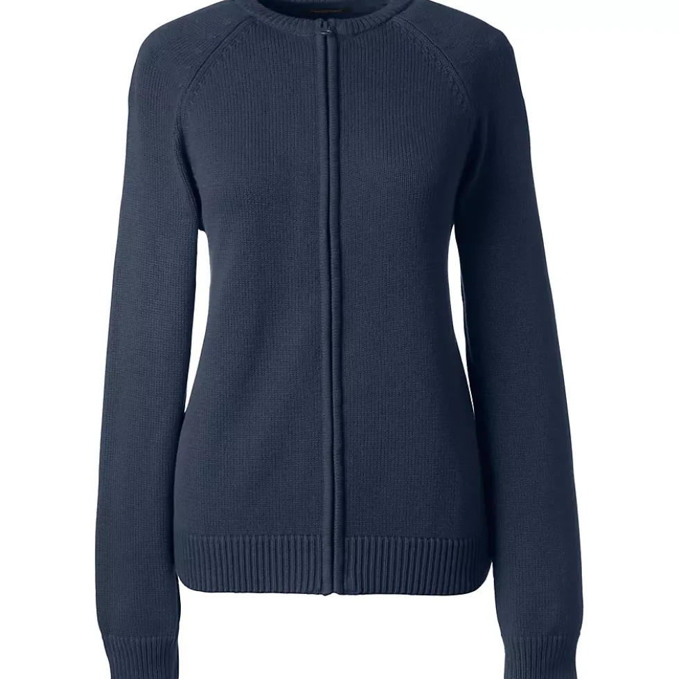 School Uniform Girls Cotton Modal Zip Front Cardigan Sweater