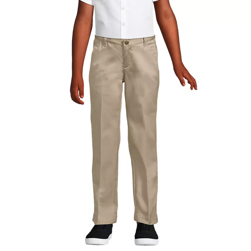 School Uniform Girls Iron Knee Blend Plain Front Chino Pants