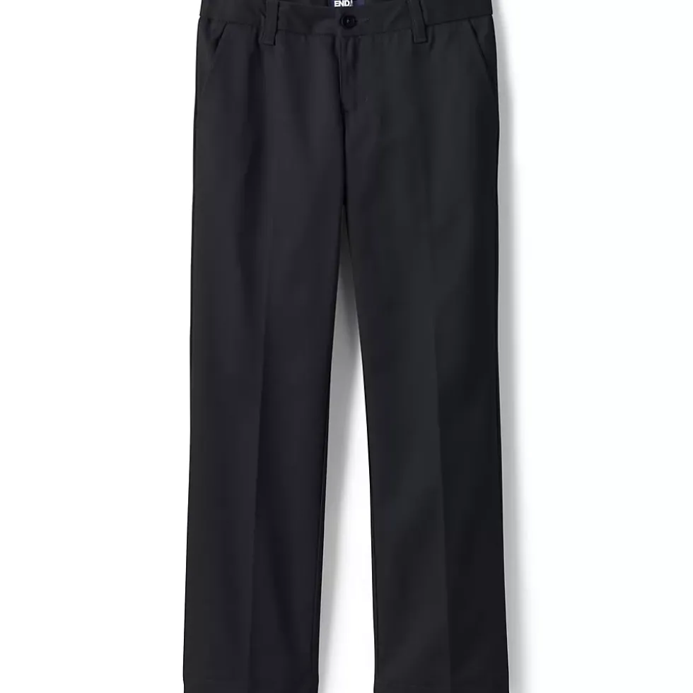 School Uniform Girls Iron Knee Blend Plain Front Chino Pants