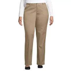 School Uniform Girls Iron Knee Blend Plain Front Chino Pants