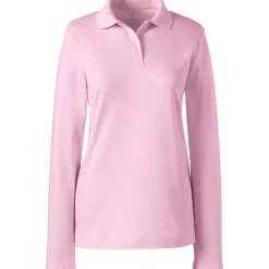 School Uniform Girls Long Sleeve Feminine Fit Interlock Polo Shirt