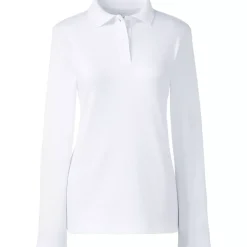School Uniform Girls Long Sleeve Feminine Fit Interlock Polo Shirt