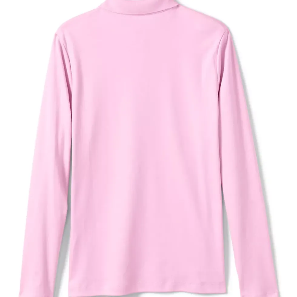 School Uniform Girls Long Sleeve Feminine Fit Interlock Polo Shirt