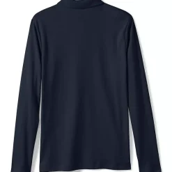 School Uniform Girls Long Sleeve Feminine Fit Interlock Polo Shirt