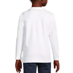 School Uniform Girls Long Sleeve Peter Pan Collar Polo Shirt