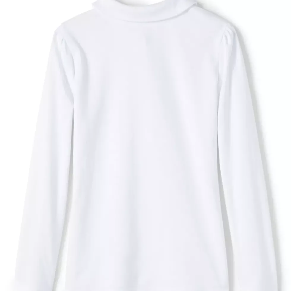 School Uniform Girls Long Sleeve Peter Pan Collar Polo Shirt