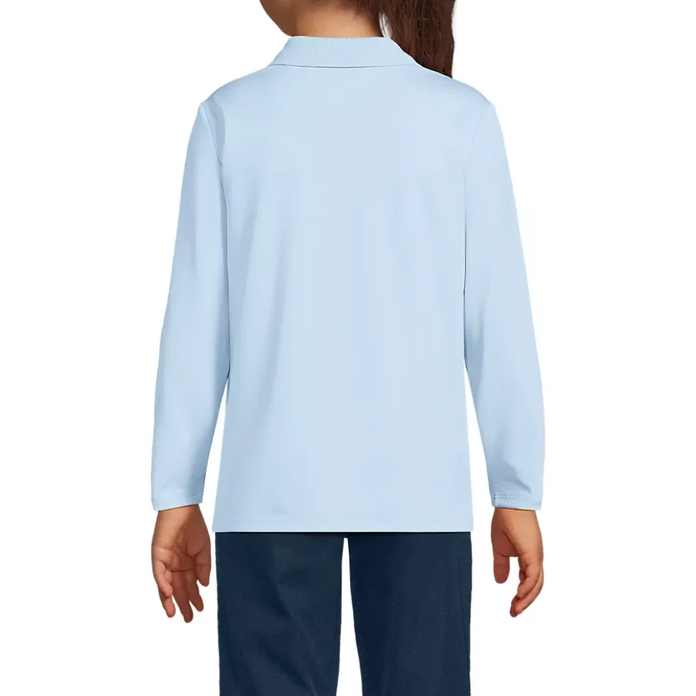 School Uniform Girls Long Sleeve Feminine Fit Rapid Dry Polo Shirt