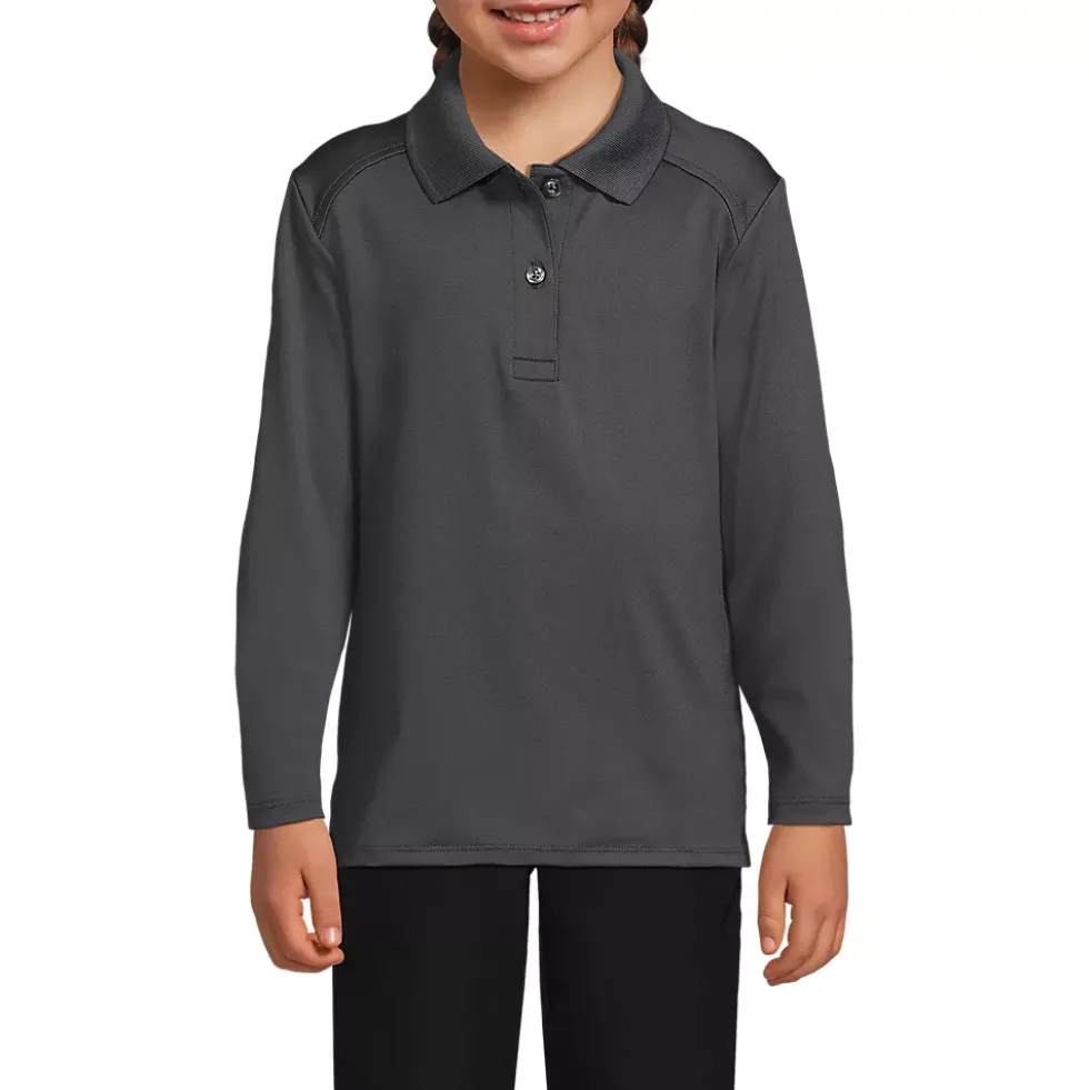 School Uniform Girls Long Sleeve Feminine Fit Rapid Dry Polo Shirt