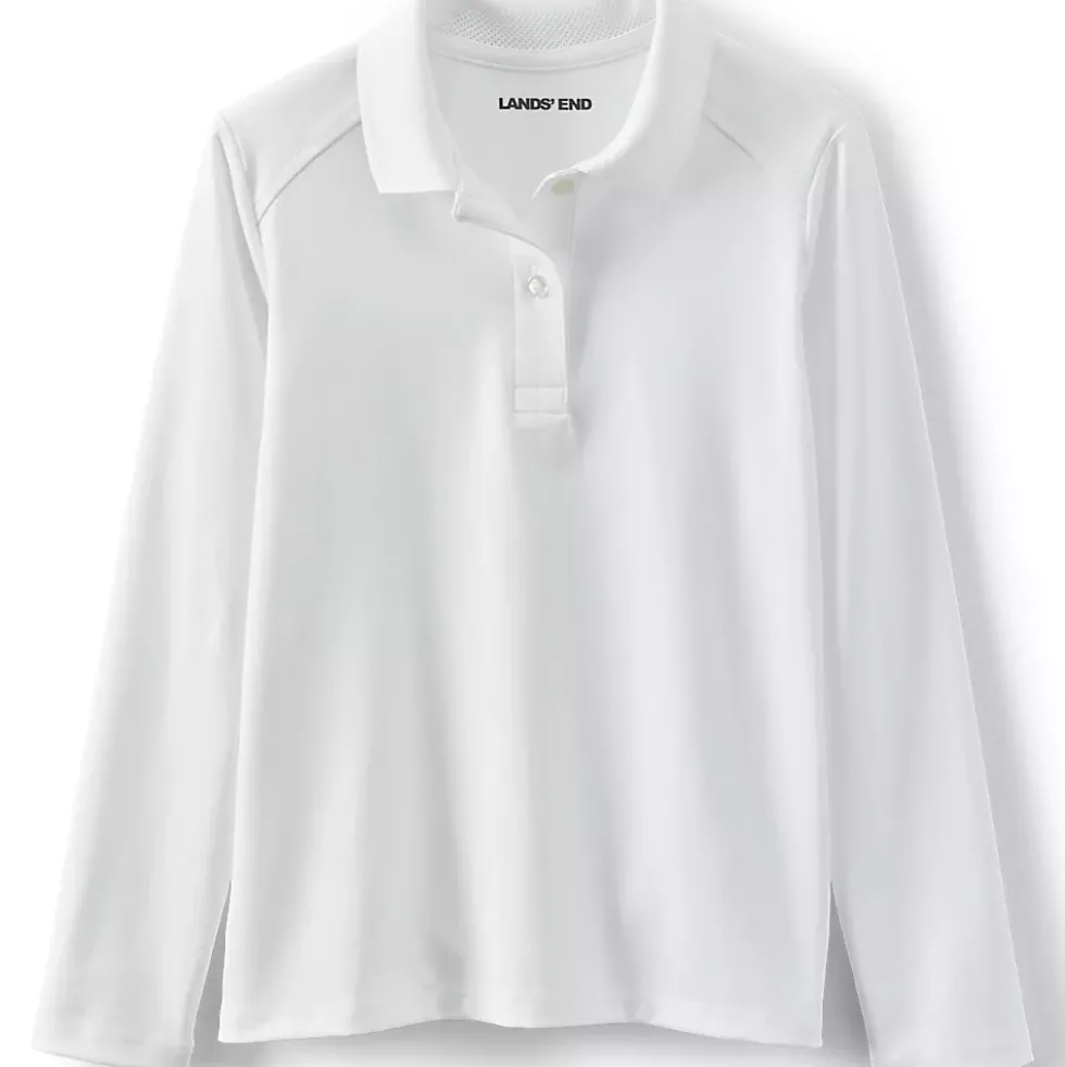 School Uniform Girls Long Sleeve Feminine Fit Rapid Dry Polo Shirt