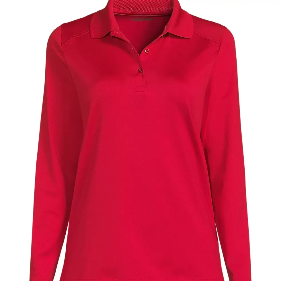 School Uniform Girls Long Sleeve Feminine Fit Rapid Dry Polo Shirt
