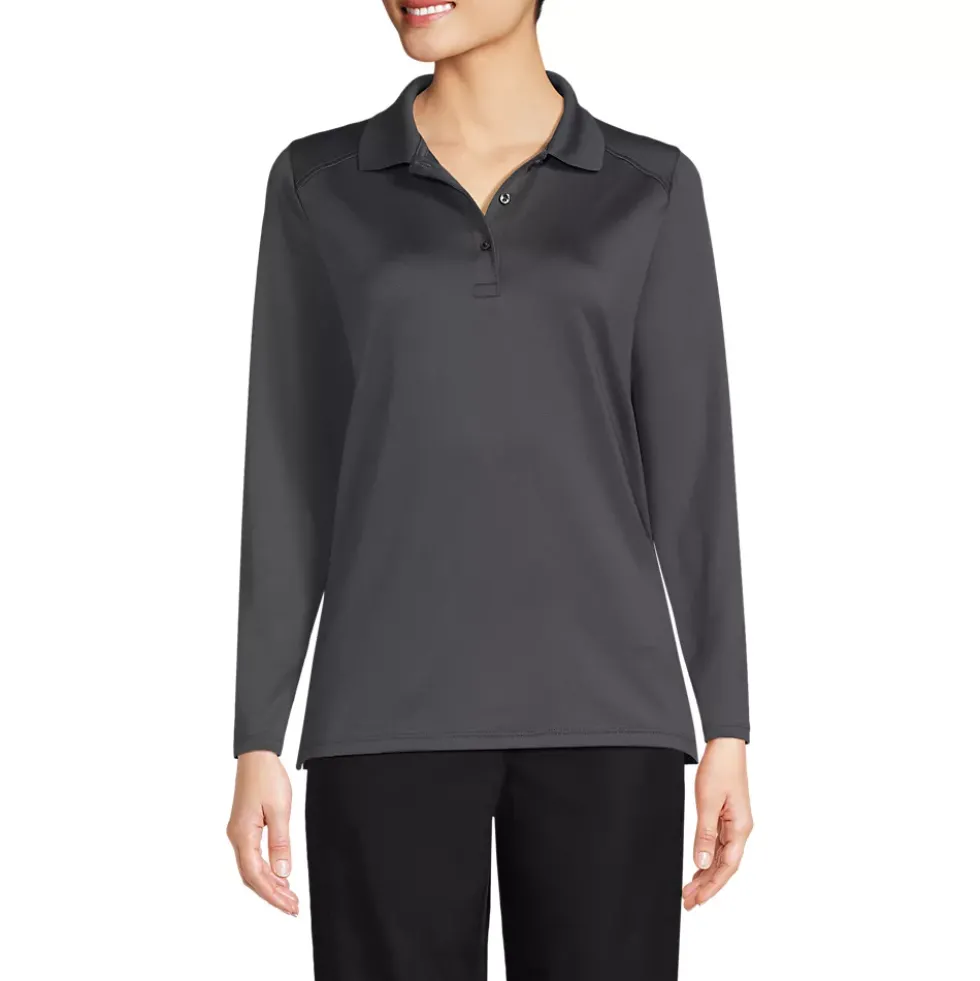 School Uniform Girls Long Sleeve Feminine Fit Rapid Dry Polo Shirt