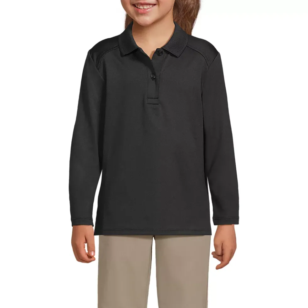 School Uniform Girls Long Sleeve Feminine Fit Rapid Dry Polo Shirt