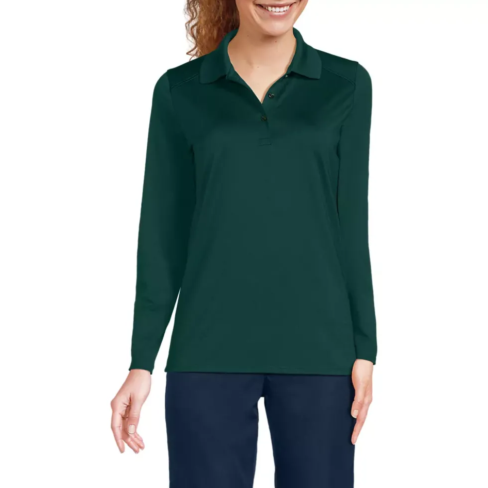 School Uniform Girls Long Sleeve Feminine Fit Rapid Dry Polo Shirt