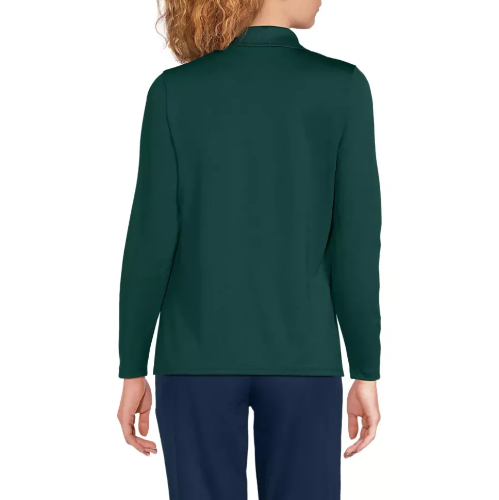 School Uniform Girls Long Sleeve Feminine Fit Rapid Dry Polo Shirt