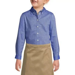 School Uniform Girls Long Sleeve Oxford Dress Shirt