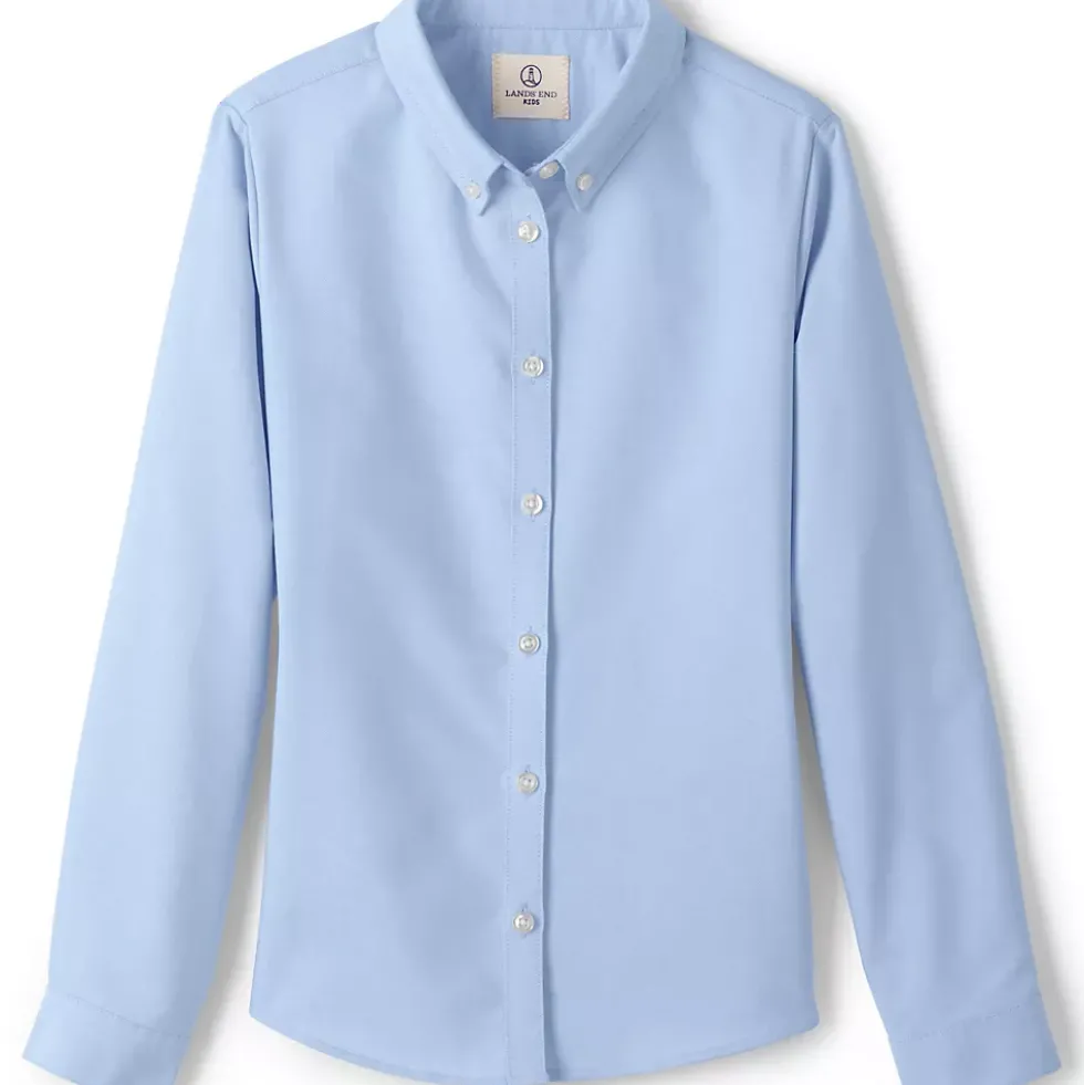 School Uniform Girls Long Sleeve Oxford Dress Shirt