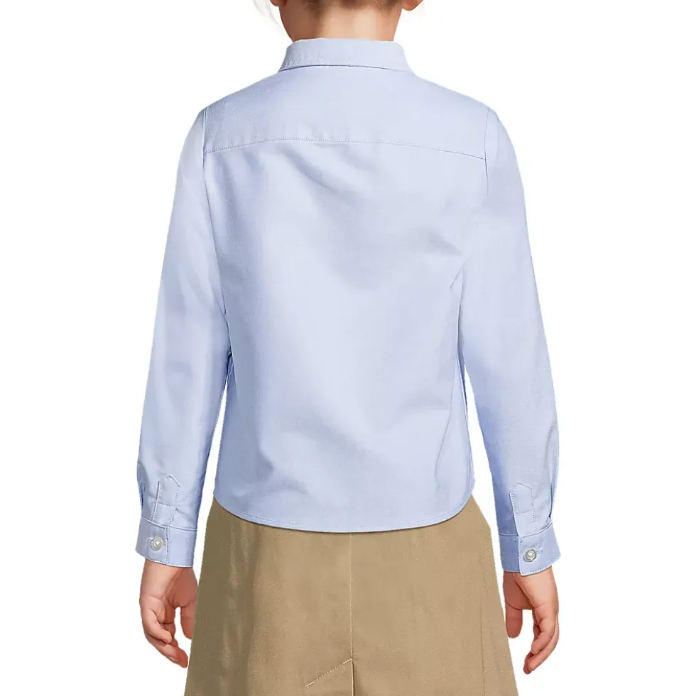 School Uniform Girls Long Sleeve Oxford Dress Shirt