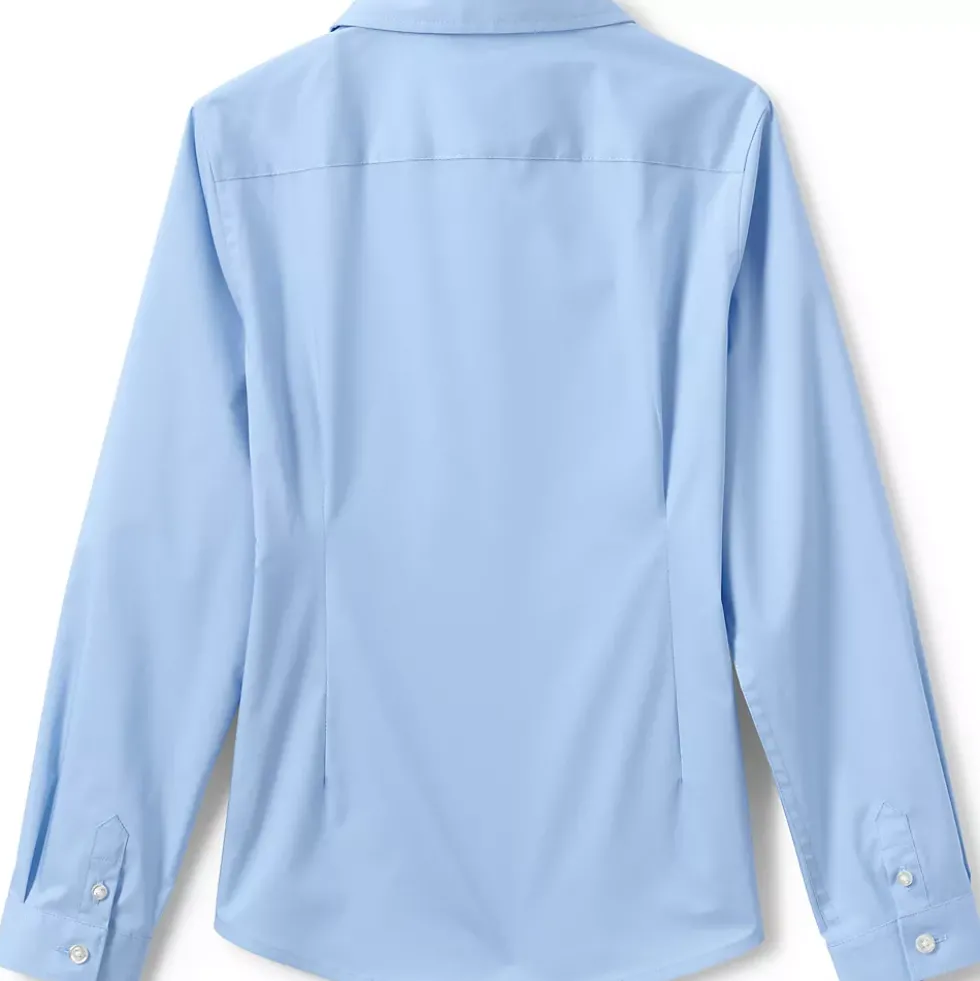 School Uniform Girls No Gape Long Sleeve Stretch Shirt