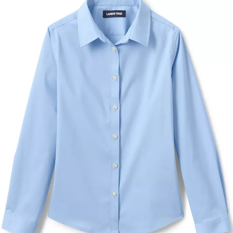 School Uniform Girls No Gape Long Sleeve Stretch Shirt